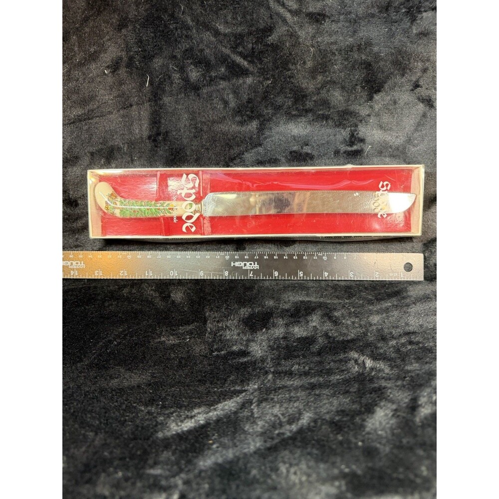 Spode Christmas Tree Cake Knife Large 12" Serrated New in Box Holiday New
